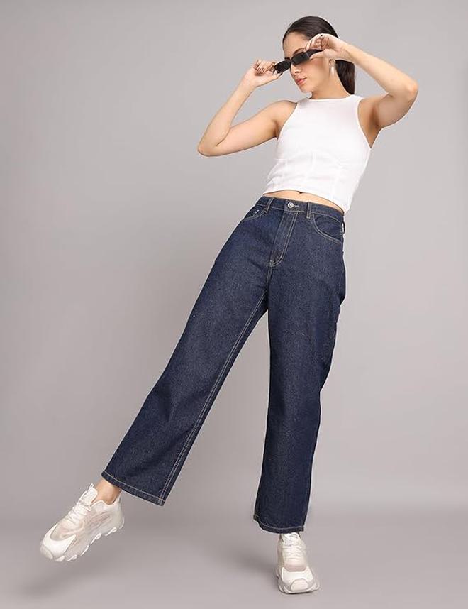 inkd جينز نسائي مريح - متوسط الارتفاع | 100٪ قطن | جينز للنساء - Image 3